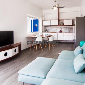 Appartement avec vue spectaculaire sur la montagne verte.